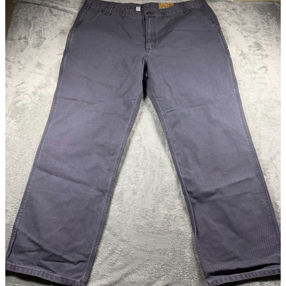 Carhartt 101710 Men's 44x32 Gray Washed Duck Carpenter Pants Relaxed Fit NWT